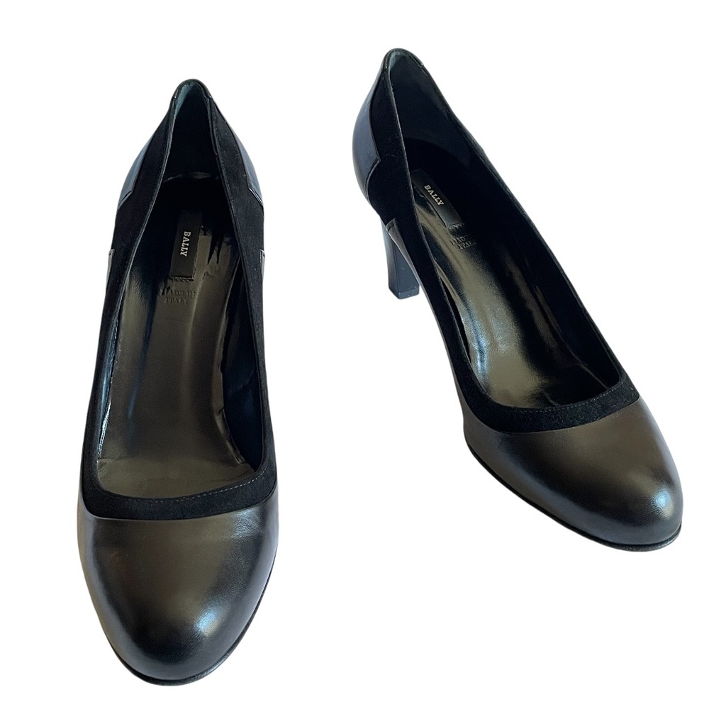 Bally 'Equinox' Black Lamb Nappa Leather Suede Pumps | 10M